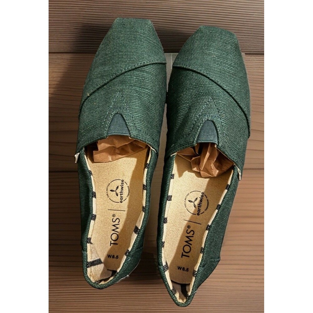 Toms Alpargata Green Slip On Women's Size 6.5